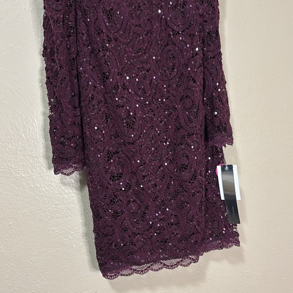 MY MICHELLE Strapless long sleeves Sequins Burgundy mini Dress - Picture 5 of 15